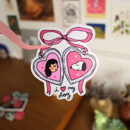 I Love My Dog Sticker
