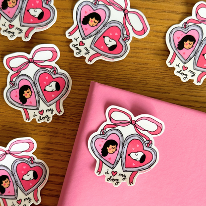 I Love My Dog Sticker