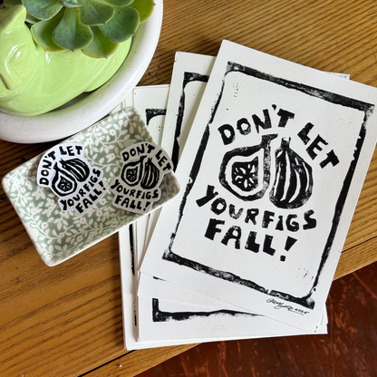 Don't Let Your Figs Fall | Limited Original Lino Print
