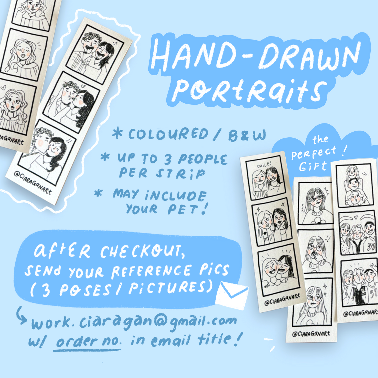Hand-Drawn Photobooth Strip Commission