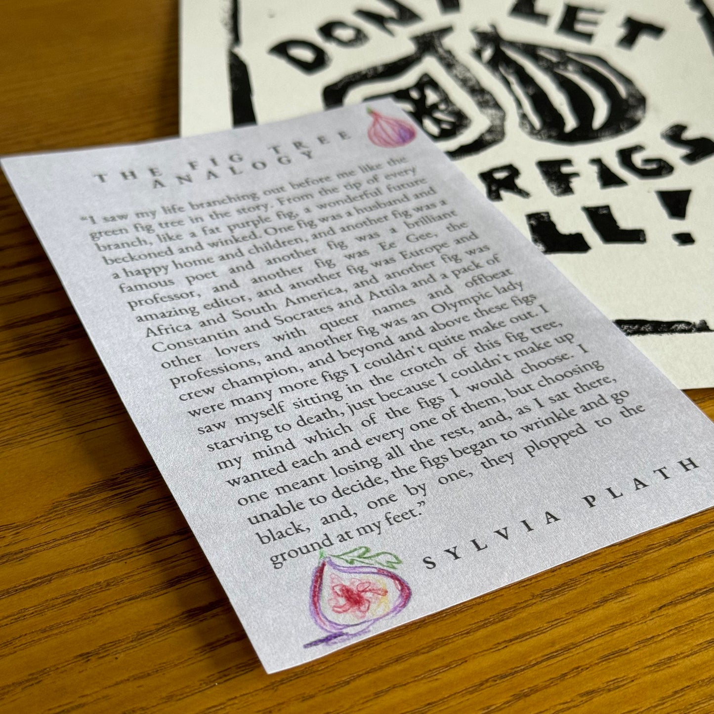 Don't Let Your Figs Fall | Limited Original Lino Print