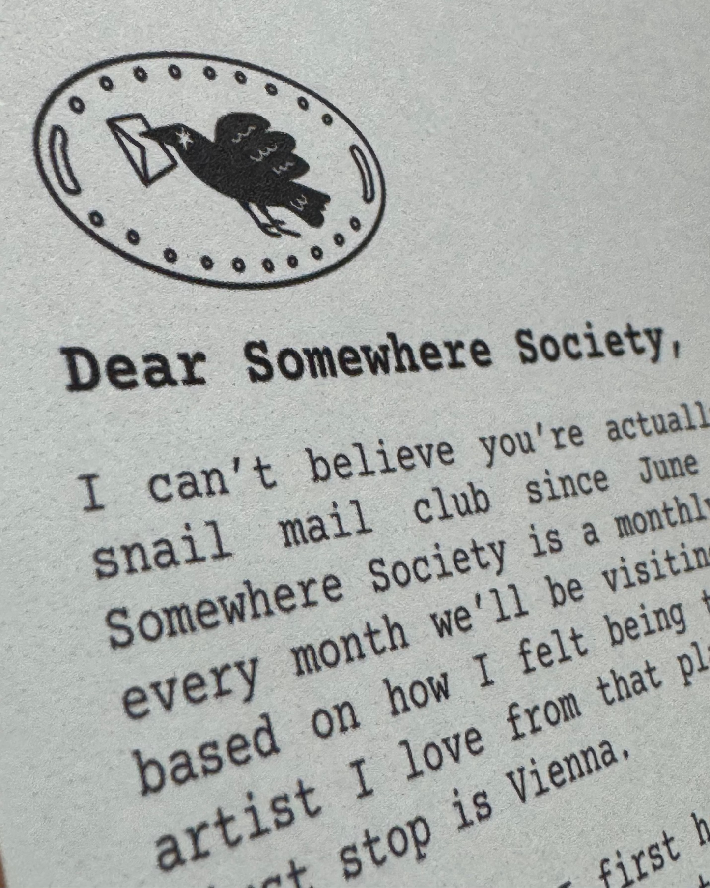 Somewhere Society 💌 Monthly Mail Club